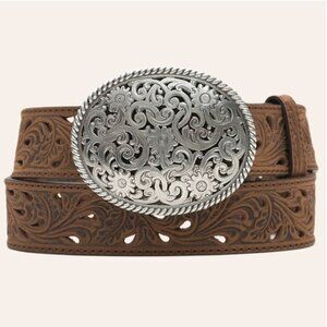 Tony Lama Pierced Filigree Trophy Belt